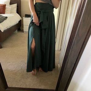 Emerald maxi skirt with slits